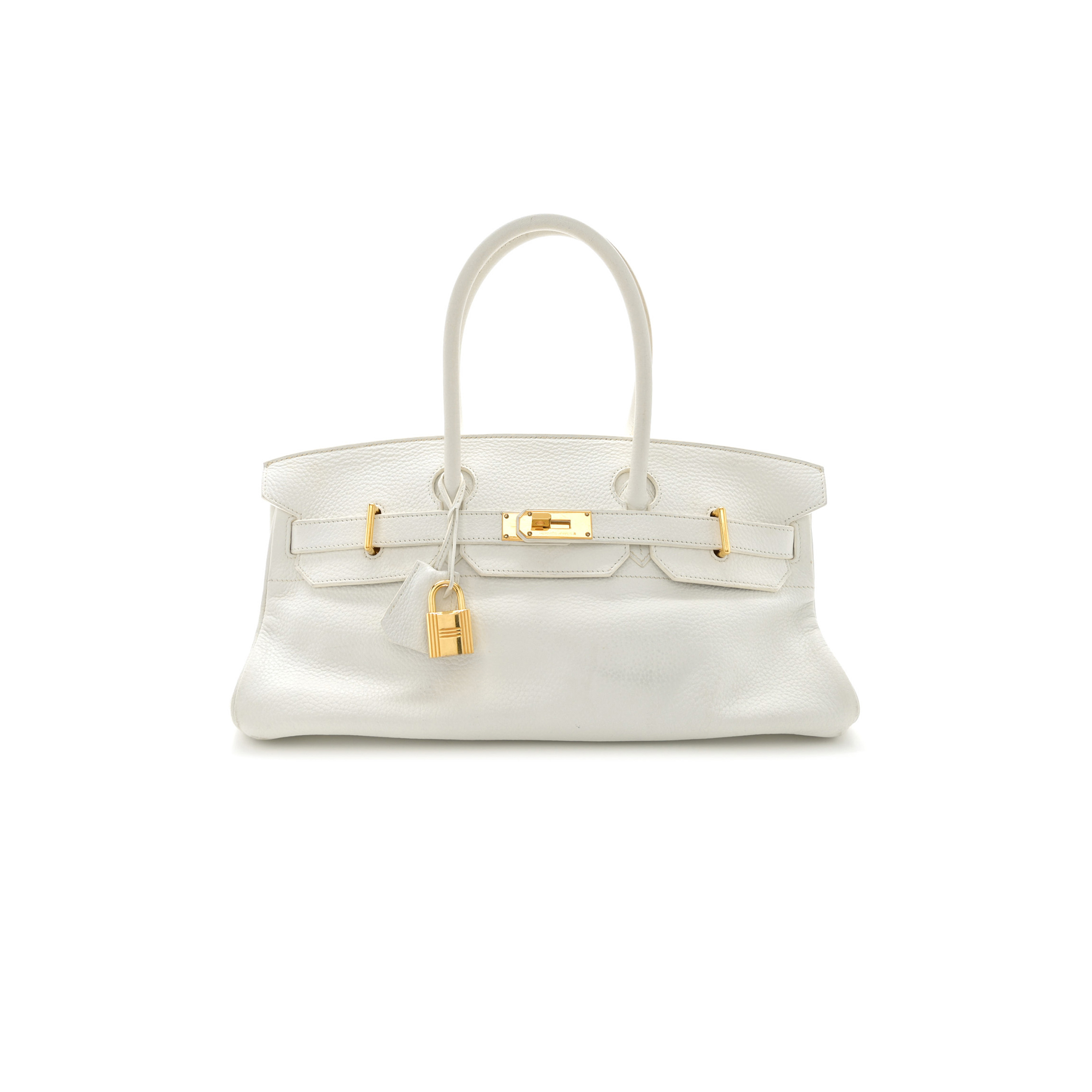 H**mes master shoulder birkin 42 milkshake white gold buckle bag 1532462 (42*21*16cm)